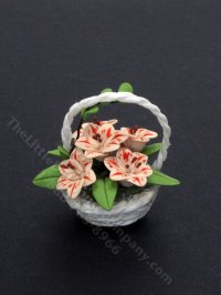 (image for) Miniature Basket of Lilies for Dollhouses