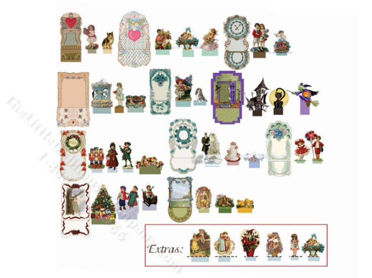 (image for) Miniature Holiday Greeting Cards Kit for Dollhouses