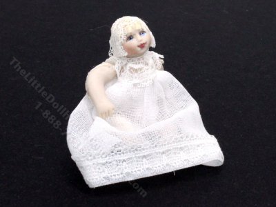 (image for) As-Is Miniature Baby Girl in White Dress