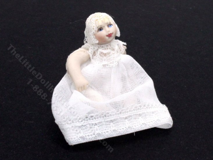 (image for) As-Is Miniature Baby Girl in White Dress