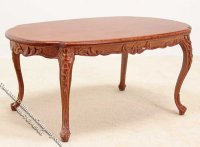 (image for) Miniature Ornate New Walnut Dining Room Table for Dollhouses