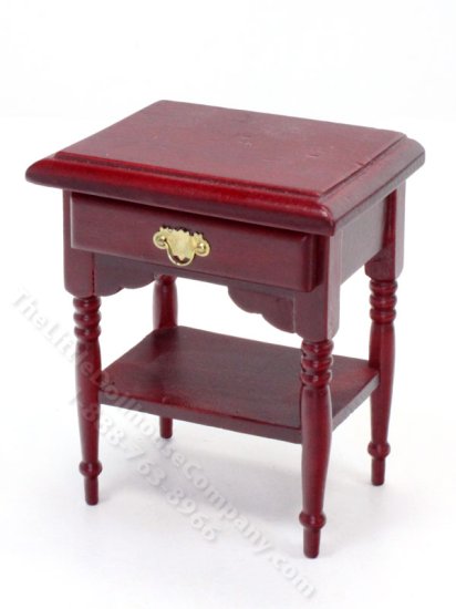 (image for) Miniature Mahogany End Table for Dollhouses