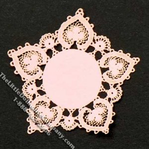 (image for) Miniature Pink Heart Laser Cut Doily for Dollhouses