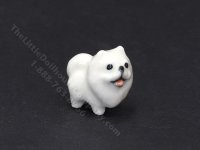 (image for) Miniature Porcelain Pomeranian Dog for Dollhouses - White