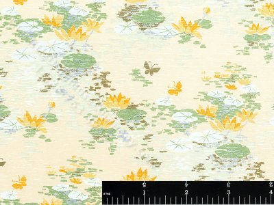 (image for) Lilly Pads Miniature Wallpaper for Dollhouses - Yellow/Blue