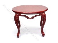 (image for) Miniature Round Mahogany Side Table for Dollhouses