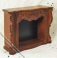 (image for) Miniature Walnut Fireplace for Dollhouses