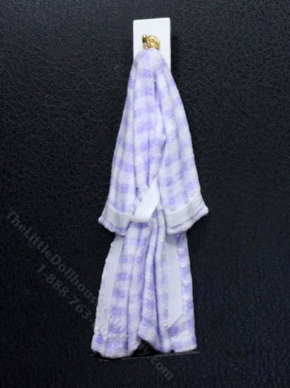 (image for) Miniature Purple Gingham Robe on Hook by Bette Jo Chudy