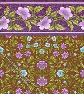(image for) Dollhouse Scale Model Wallpaper Purple Jewel Pattern