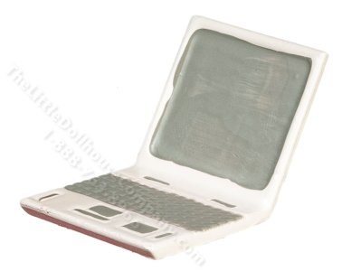 (image for) Dollhouse Scale Model Laptop Computer - White