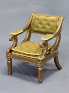 (image for) Vintage Handmade Upholstered Chair for Dollhouses