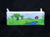 (image for) Hand-Painted Miniature Wooden Bench for Dollhouses