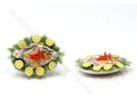 (image for) Miniature Pompano Fish on Serving Plate for Dollhouses