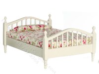 (image for) Double Bed for Dollhouses, White