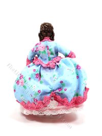 (image for) Miniature Handcrafted Vintage Rococo Lady in Blue and Pink