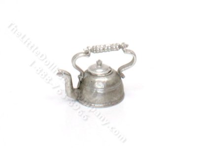 (image for) Miniature Handmade Pewter Tea Kettle for Dollhouses