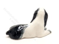 (image for) Miniature Porcelain Spaniel Dog Figurine for Dollhouses