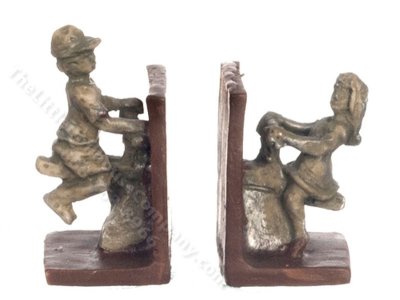 (image for) Miniature Seesaw Bookends for Dollhouses - Silver