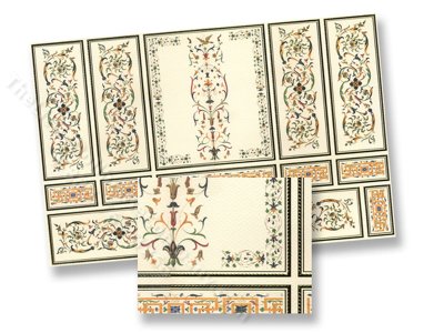 (image for) Dollhouse Scale Model Wallpaper Deco Wall Panel Section