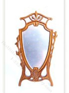 (image for) Miniature Standing Art Deco Mirror for Dollhouses - Walnut