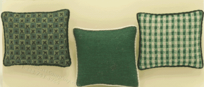 (image for) Miniature Green Pillow Three Piece Set