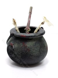 (image for) Miniature Skeleton Arm in Cauldron by Jan Smith for Dollhouses