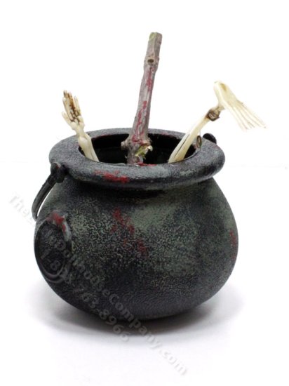 (image for) Miniature Skeleton Arm in Cauldron by Jan Smith for Dollhouses