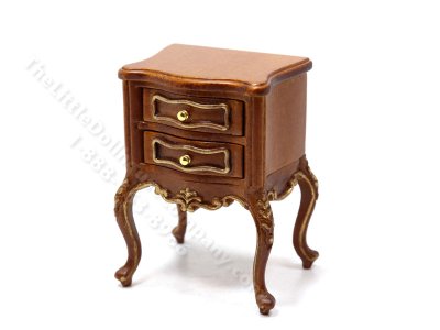 (image for) Miniature Walnut American Victorian Nightstand for Dollhouses