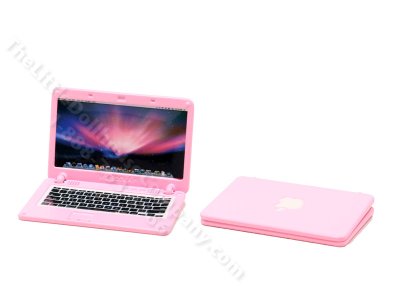 (image for) Miniature Laptop Computer for Dollhouses - Pink