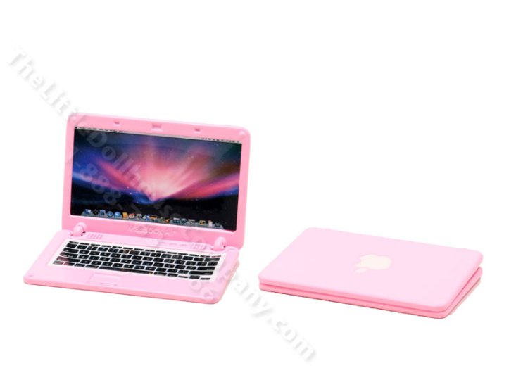 (image for) Miniature Laptop Computer for Dollhouses - Pink