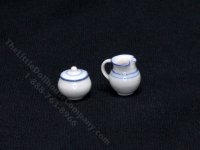 (image for) Miniature Sugar Bowl and Creamer Set by Marie Luce Pelletier