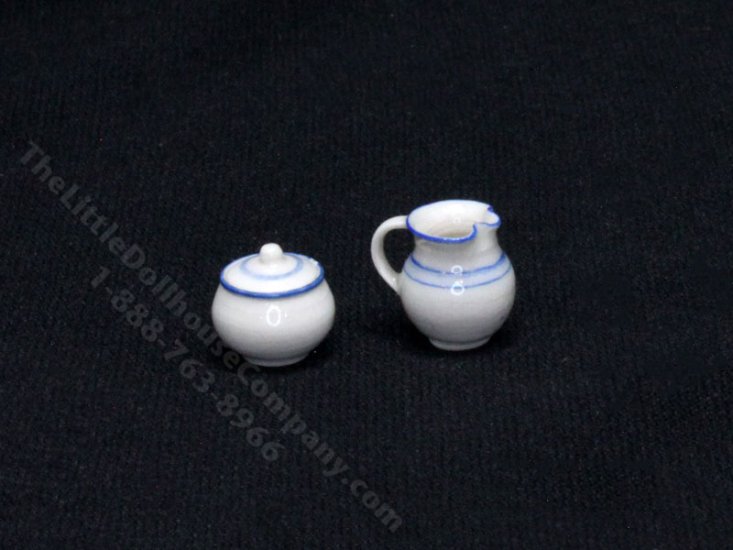 (image for) Miniature Sugar Bowl and Creamer Set by Marie Luce Pelletier