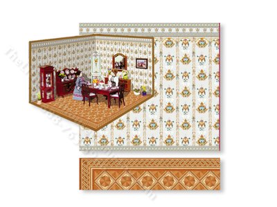 (image for) Wallpapers and Flooring Set for Dollhouses