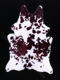 (image for) Miniature White and Brown Cow Hide Rug by PRD Miniatures