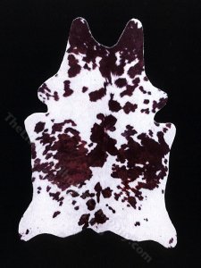 (image for) Miniature White and Brown Cow Hide Rug by PRD Miniatures