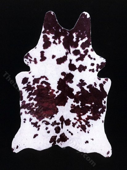 (image for) Miniature White and Brown Cow Hide Rug by PRD Miniatures