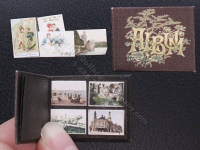 (image for) Miniature Brown Postcard Album