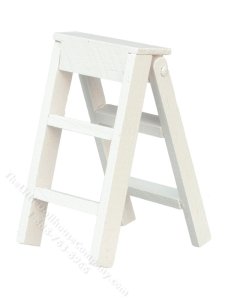 (image for) Miniature 2" White Step Ladder for Dollhouses