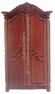 (image for) Miniature Walnut York Wardrobe for Dollhouses
