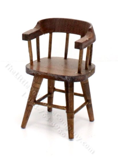 (image for) Vintage Miniature Walnut Armchair for Dollhouses