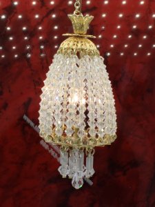 (image for) Dollhouse Scale Large Hanging Chandelier with Tassels