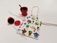 (image for) Miniature Garden Apron with Flowerpots For Dollhouses