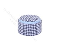 (image for) Miniature Round Houndstooth Storage Ottoman by PRD Miniatures