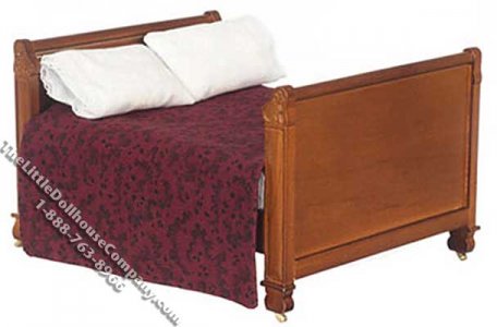 (image for) Miniature Walnut Lincoln Bed for Dollhouses