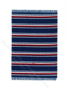 (image for) Miniature Red/White/Blue Striped Rug for Dollhouses