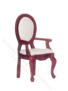 (image for) Miniature Mahogany and Ivory Armchair For Dollhouses
