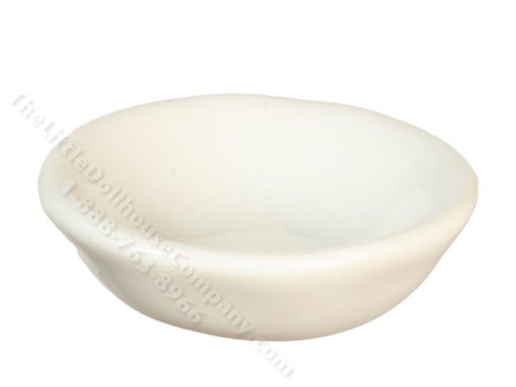 (image for) Miniature Rustic White Ceramic Shallow Bowl