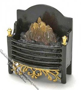 (image for) Miniature Metal Electric Fireplace for Dollhouses