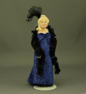 (image for) Lady in Blue Evening Dress Porcelain Doll by Cindy's Dolls