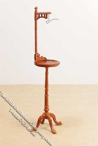 (image for) Miniature Walnut Pedestal Birdcage Stand